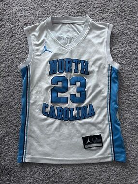 Nike White & Carolina Blue North Carolina #23 Basketball Jersey
